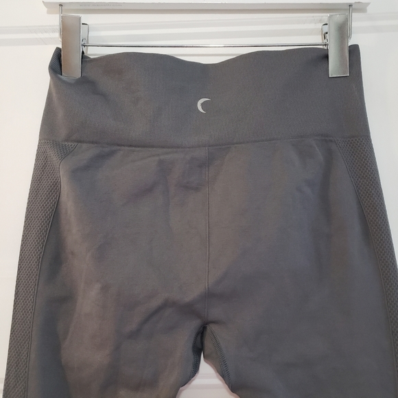 Zyia Active Ankle Leggings Womens XL Grey Nylon Spandex Stretch Ribbed Leg - Picture 5 of 9